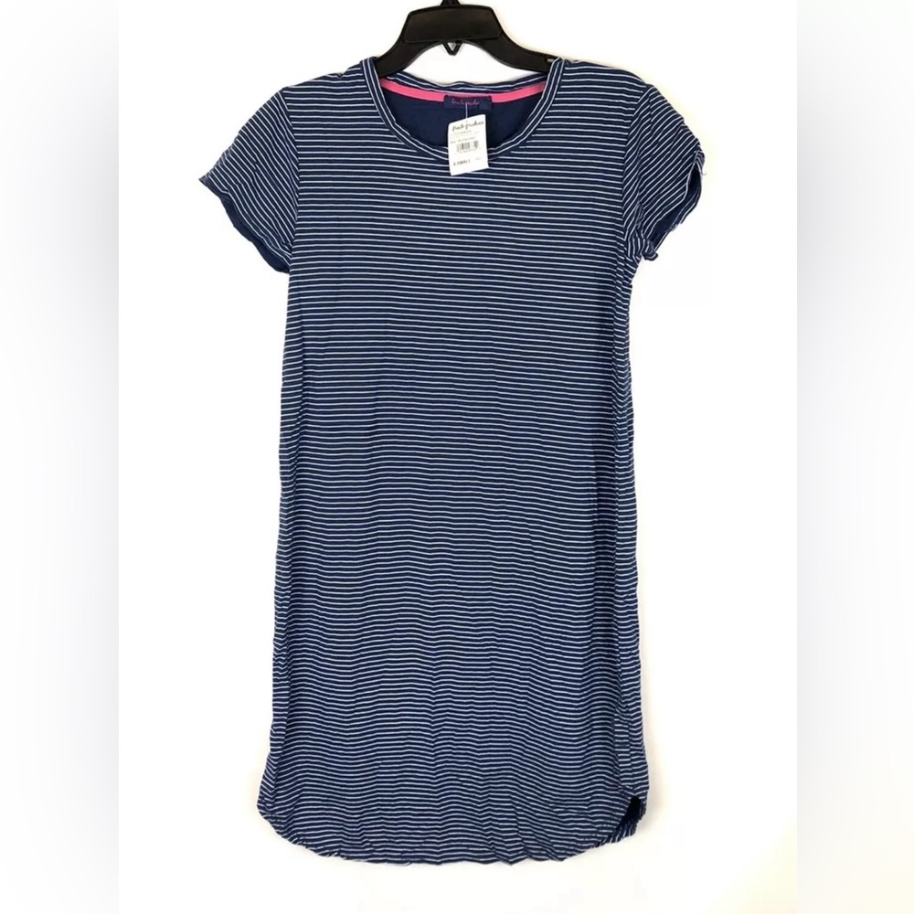 Fresh Produce, Women’s Blue Pinestripe Kylie T-Shirt Dress, Size XS